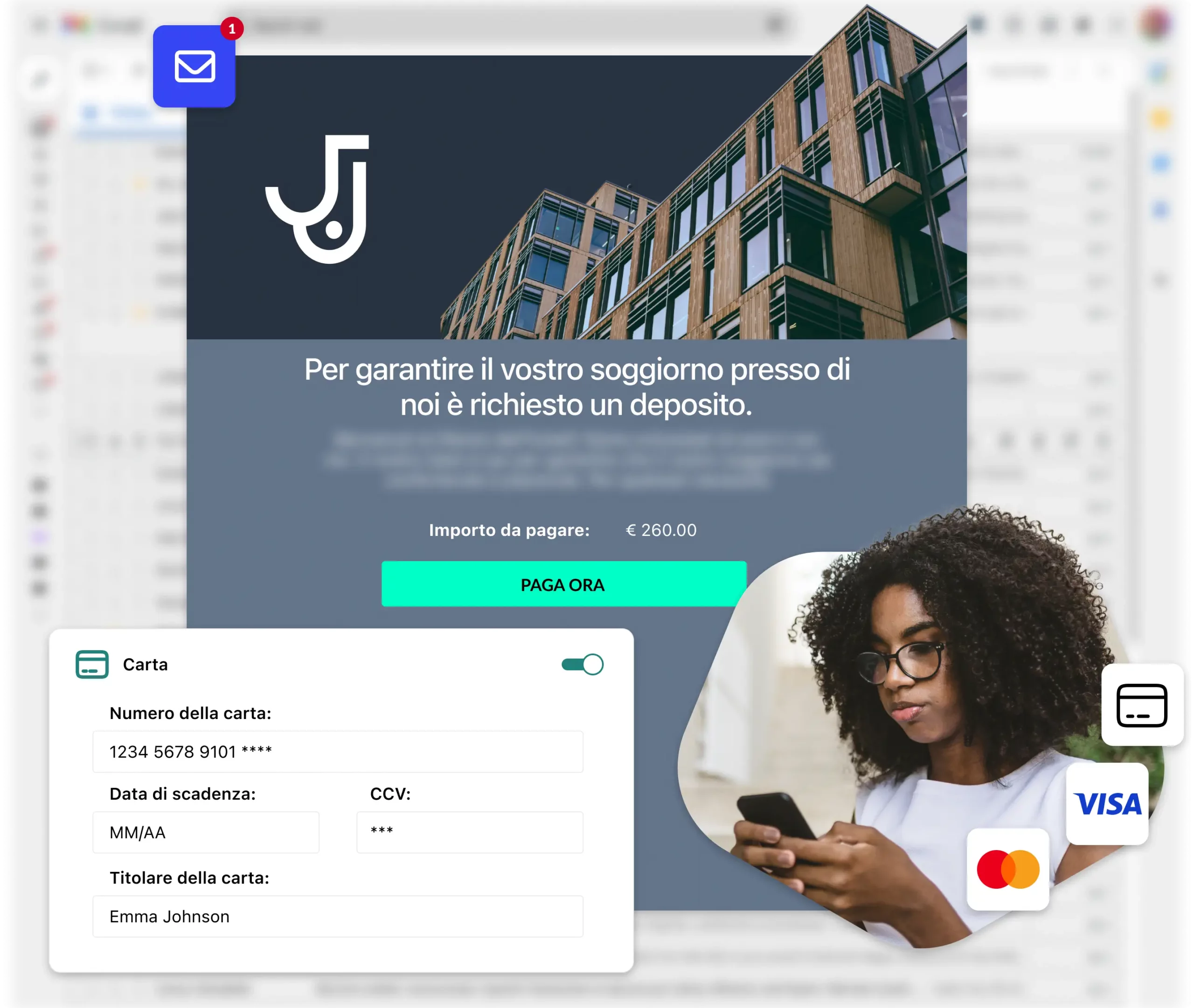 Richiesta di deposito programmata per prenotazioni hotel